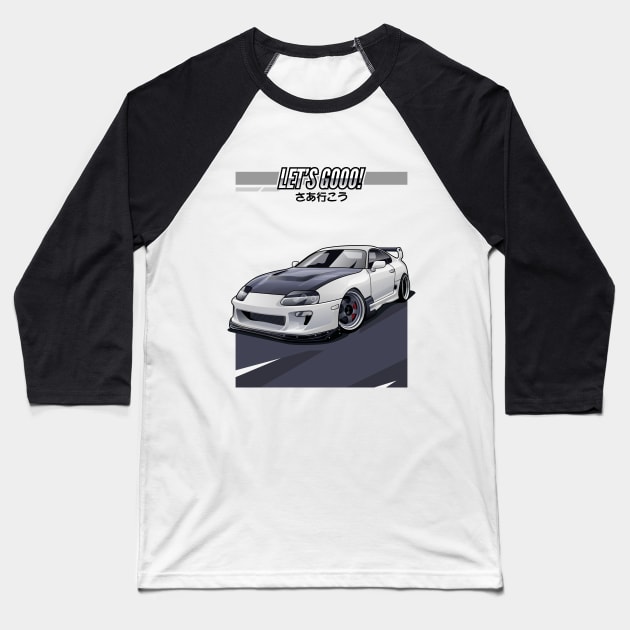 Supra MK4 "Lets Go" Baseball T-Shirt by kucingtertawa